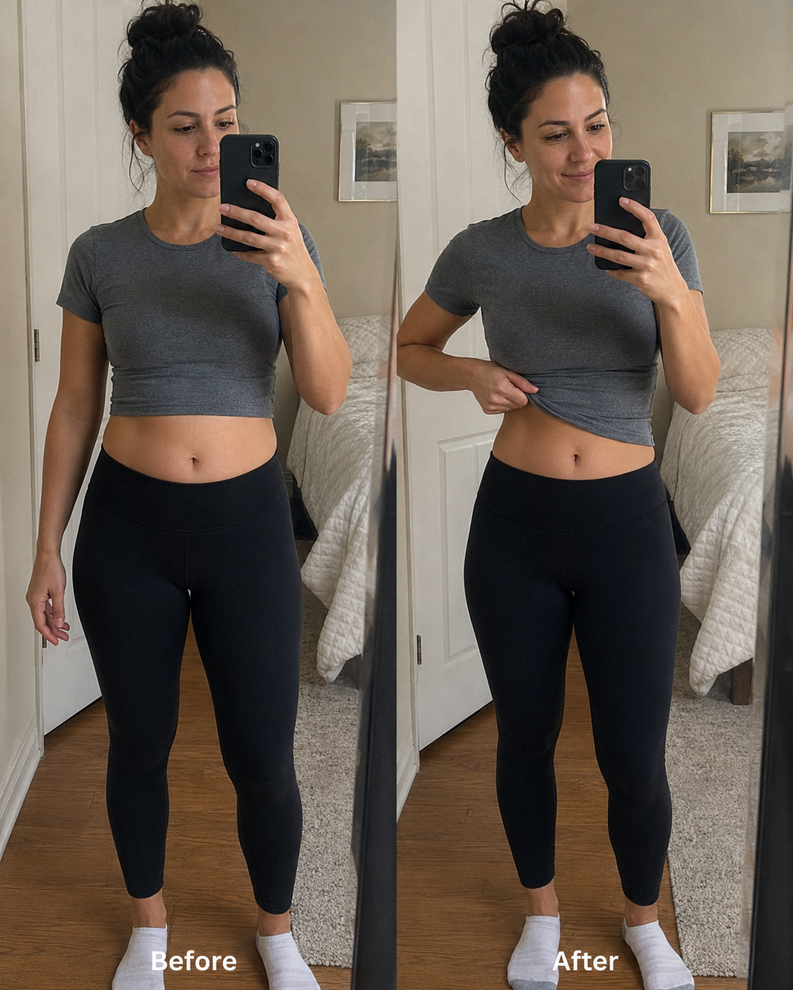 Before and after — Jessica, 8 weeks